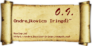 Ondrejkovics Iringó névjegykártya